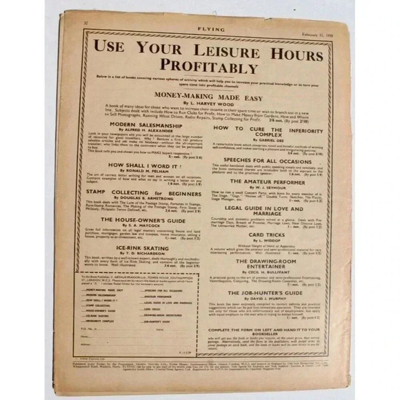 Vtg Feb 11, 1939 Flying Aviation Magazine Vol. 2 No.20 - With The Fleet Air Arm - Picture 2 of 2